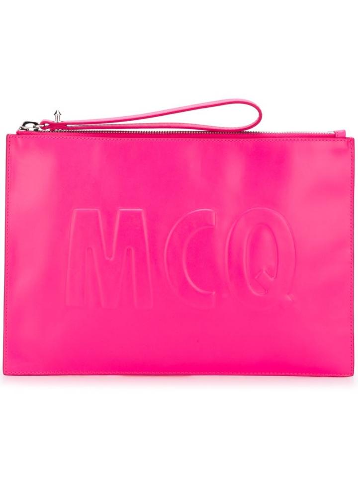Mcq Alexander Mcqueen Oversized Mcq Logo Clutch, Women's, Pink/purple