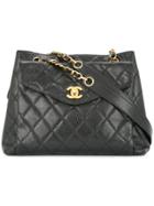 Chanel Vintage Quilted Turn-lock Tote Bag - Black