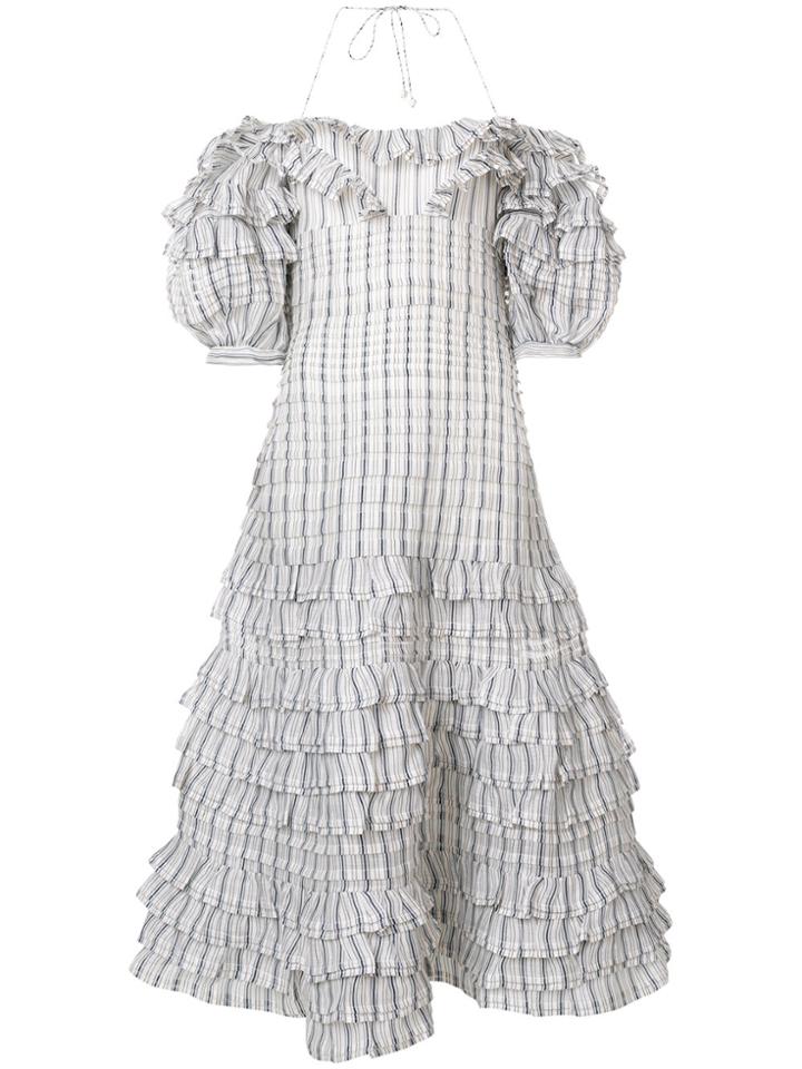 Zimmermann Checked Folds Dress - Blue