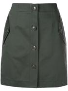 Givenchy Short Buttoned Military Skirt - Green