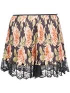 Paco Rabanne Floral Pleated Shorts - Black