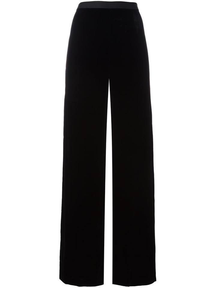 T By Alexander Wang Velvet Palazzo Pants, Women's, Size: 2, Black, Rayon/silk/polyester
