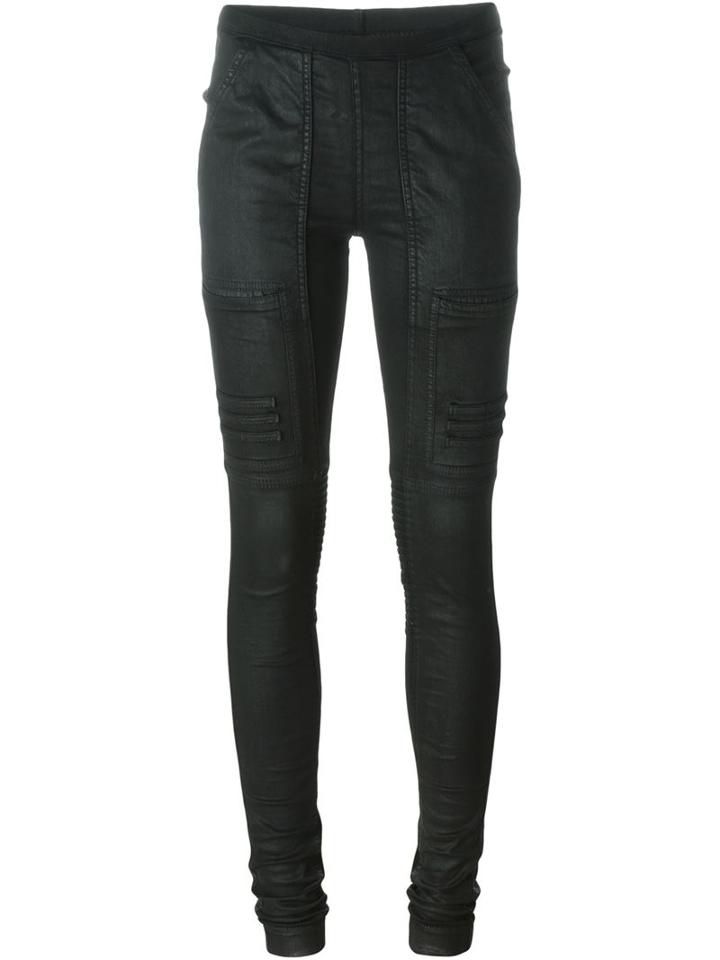 Rick Owens Drkshdw Wax Effect Biker Skinny Trousers
