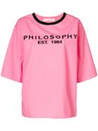 Philosophy Di Lorenzo Serafini Oversized Logo T-shirt - Pink & Purple