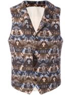 Al Duca D'aosta 1902 Patterned Sleeveless Waistcoat, Men's, Size: 56, Pink/purple, Cotton/polyester/acetate
