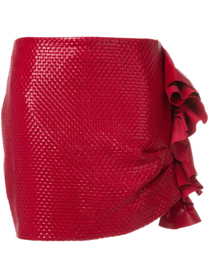 Magda Butrym Ruffled Mini Skirt - Red