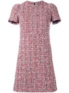 Alexander Mcqueen Tweed Dress, Women's, Size: 44, Red, Cotton/virgin Wool/polyamide/silk