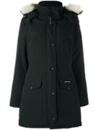 Canada Goose 'trillium' Coat, Women's, Size: Medium, Black, Polyester/cotton/feather Down/coyote Fur