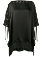 Faith Connexion Boat Neck Blouse With Eyelet Detailing - Black