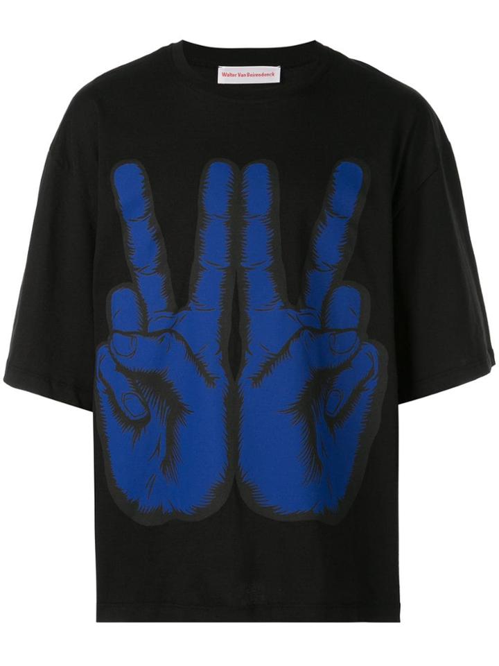 Walter Van Beirendonck Peace Oversized T-shirt - Black