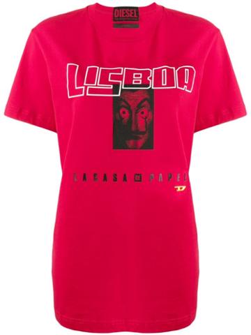 Diesel X La Casa De Papel Lisboa Printed T-shirt - Red