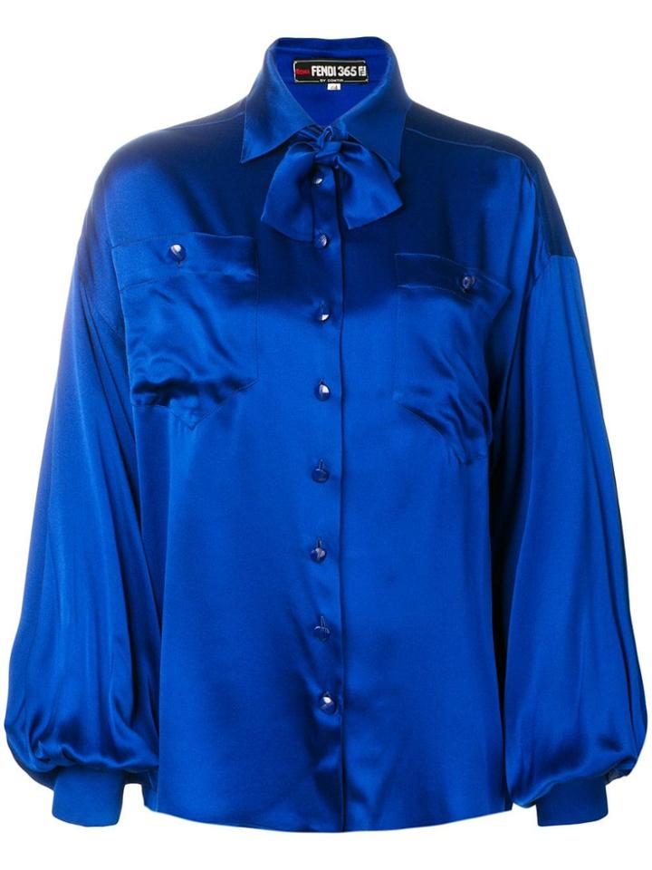 Fendi Vintage Pussybow Blouse - Blue