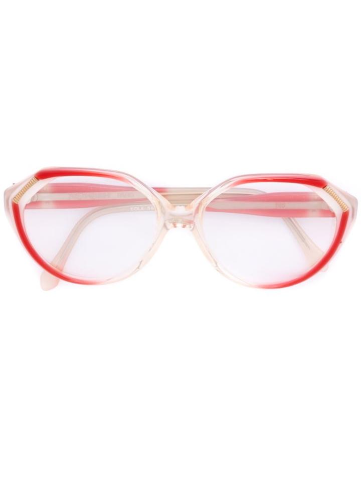 Yves Saint Laurent Vintage Oval Frame Glasses, Red