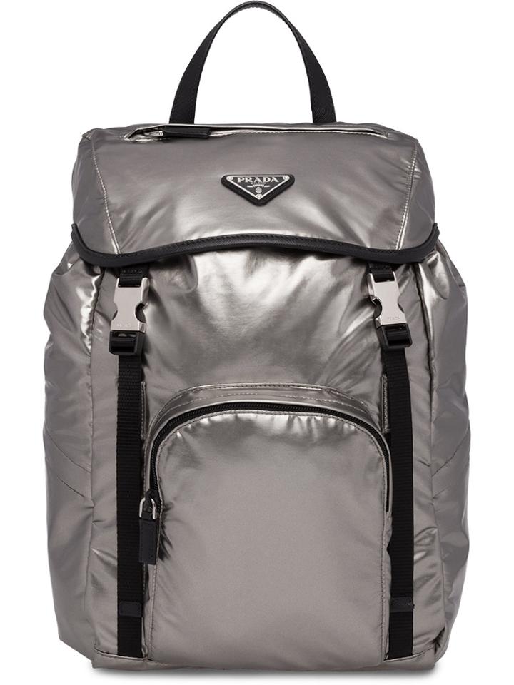 Prada Laminated Logo Backpack - Black