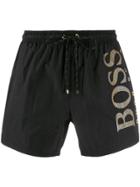 Boss Hugo Boss Logo-print Swim Shorts - Black