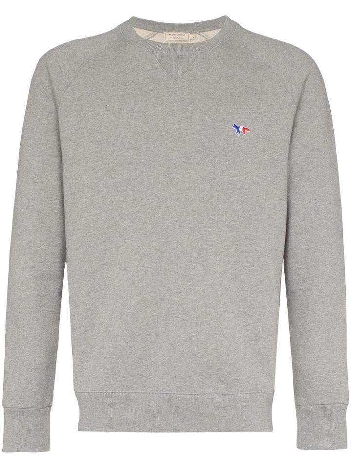 Maison Kitsuné Cotton Fox Logo Patch Sweatshirt - Grey