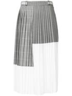 Gauchère Colour Block Pleated Midi Skirt - Grey
