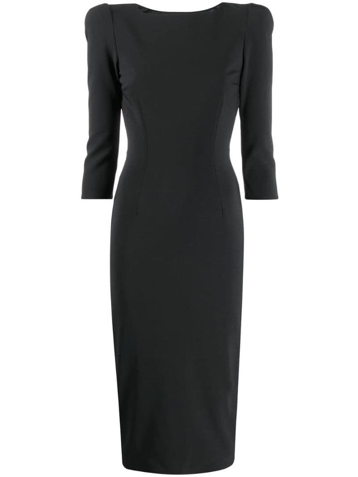 Elisabetta Franchi Fitted Midi Dress - Black