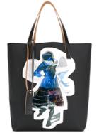 Marni Printed Shopper Tote Bag - Black