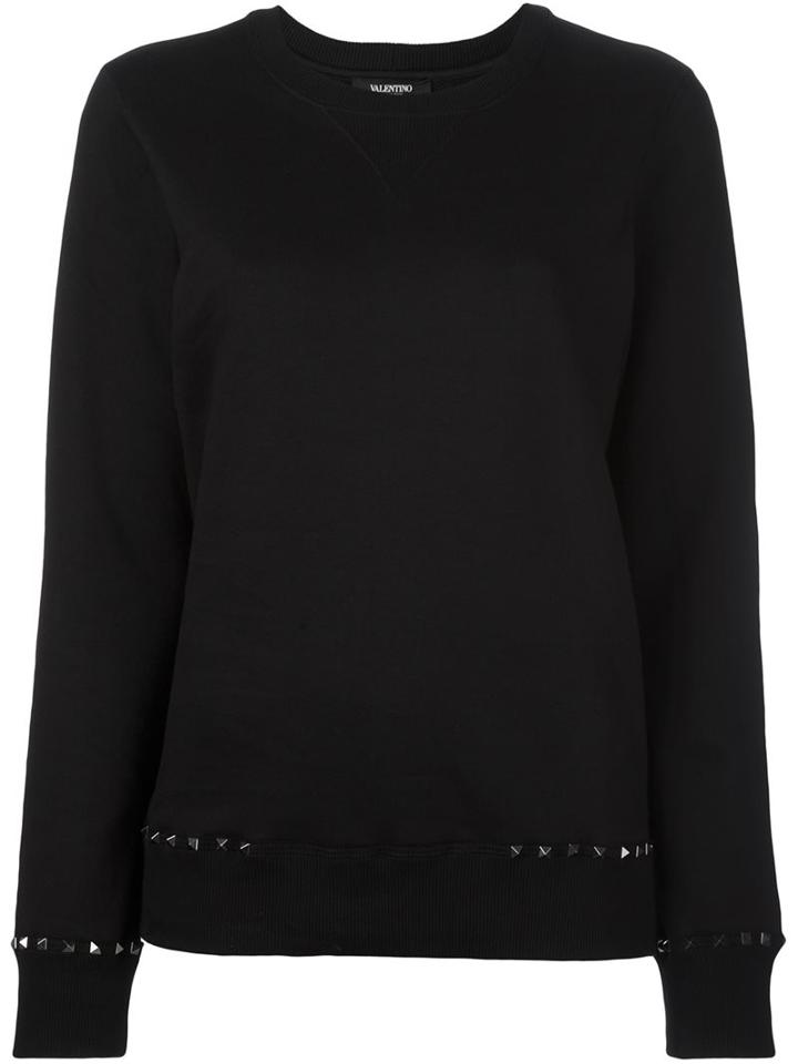 Valentino 'rockstud' Sweatshirt, Women's, Size: Medium, Black, Cotton/polyamide