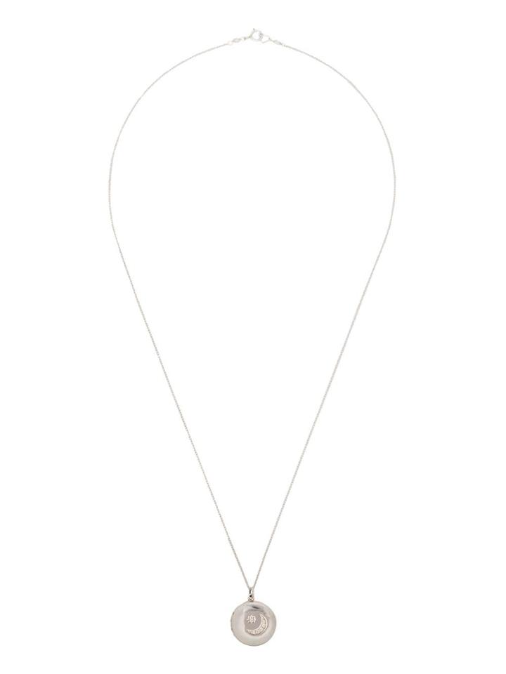 Sasha Samuel Lia Crystal-embellished Moon Locket Necklace - Silver