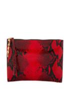 Marni Python-effect Leather Clutch Bag - Red