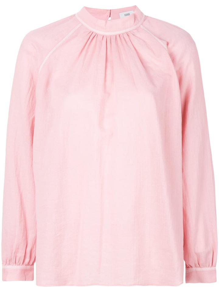 Closed High Neck Blouse - Pink