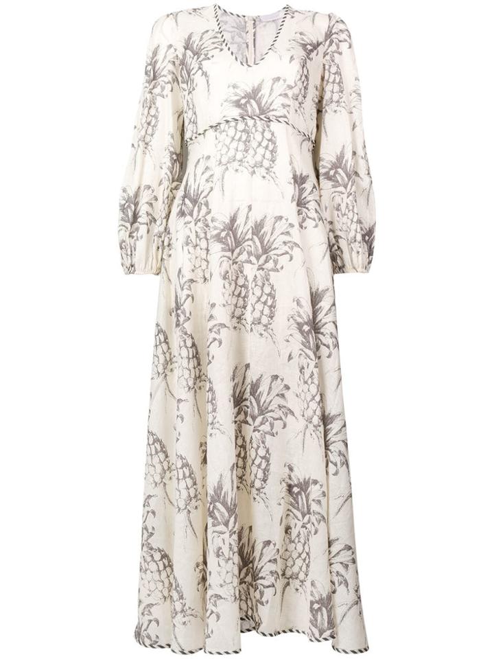 Zimmermann Wayfarer Pineapple Printed Dress - White