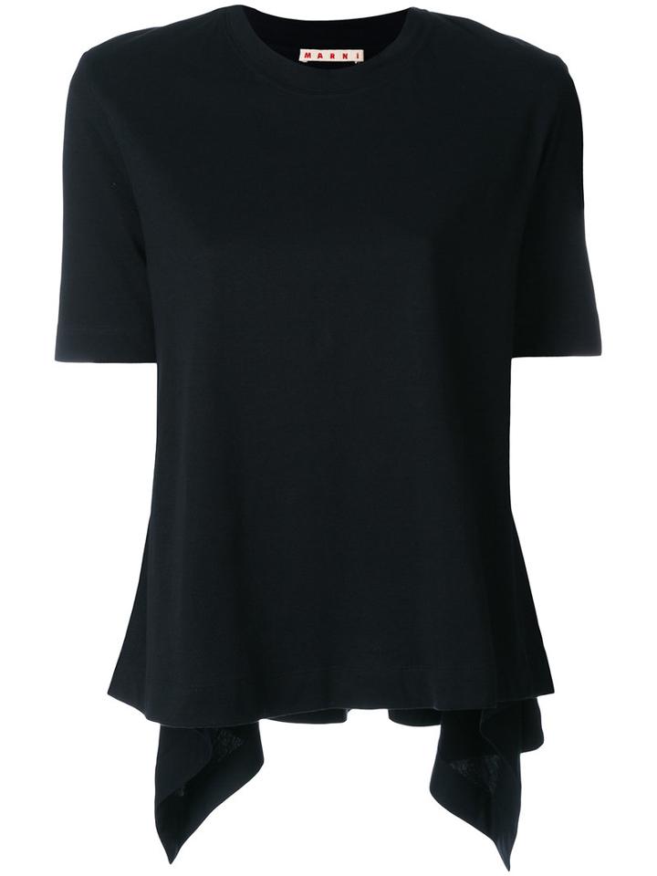 Marni Waved Hem T-shirt, Women's, Size: 40, Blue, Cotton