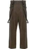Maison Mihara Yasuhiro Tapered Trousers With Straps - Brown