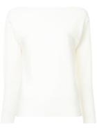 Des Prés Boat Neck Jumper - White