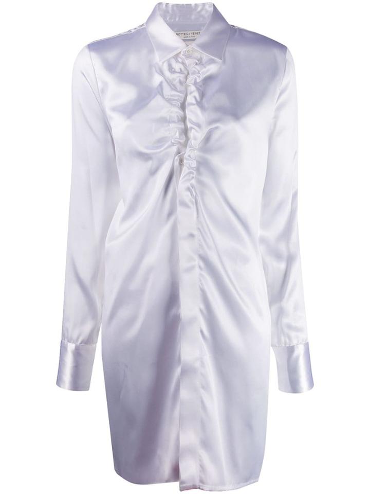 Bottega Veneta Ruffled Neckline Long Shirt - White