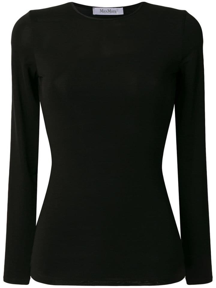 Max Mara Plava Long-sleeved Top - Black