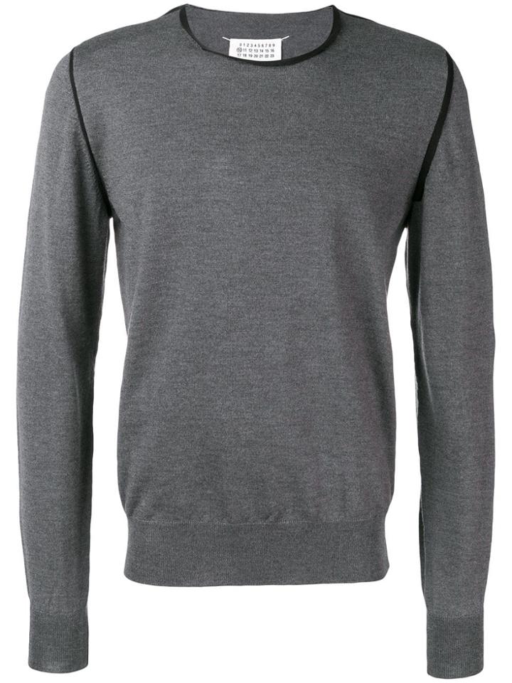 Maison Margiela Contrast Trimmed Jumper - Grey
