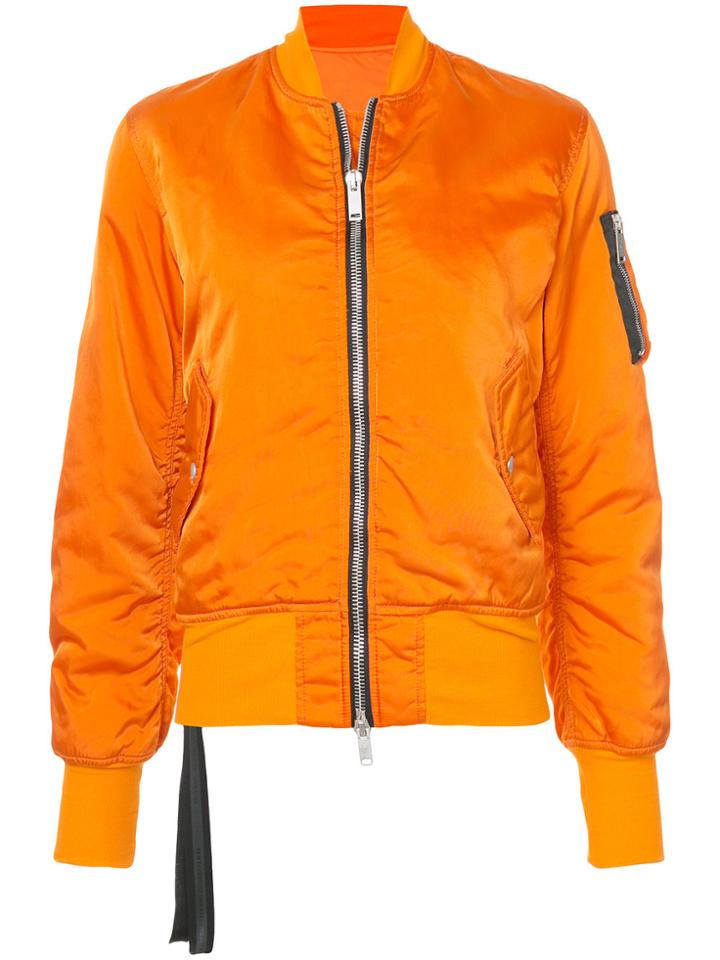 Unravel Project Satin Bomber Jacket - Yellow & Orange