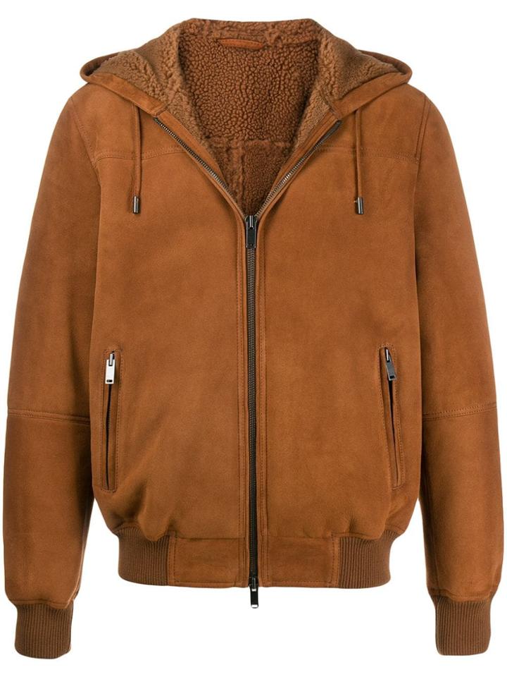 Desa 1972 Hooded Shearling Jacket - Brown