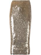P.a.r.o.s.h. Sequined Skirt, Women's, Size: Xs, Grey, Polyamide/spandex/elastane/pvc