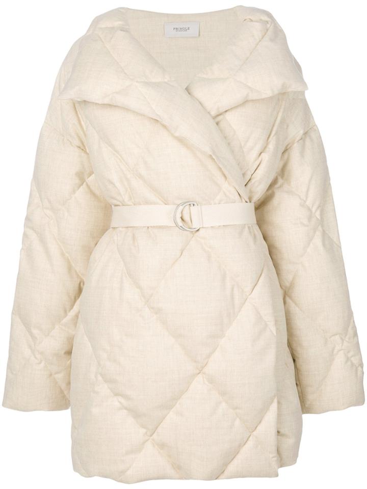Pringle Of Scotland Belted Quilted Puffa Coat - Nude & Neutrals