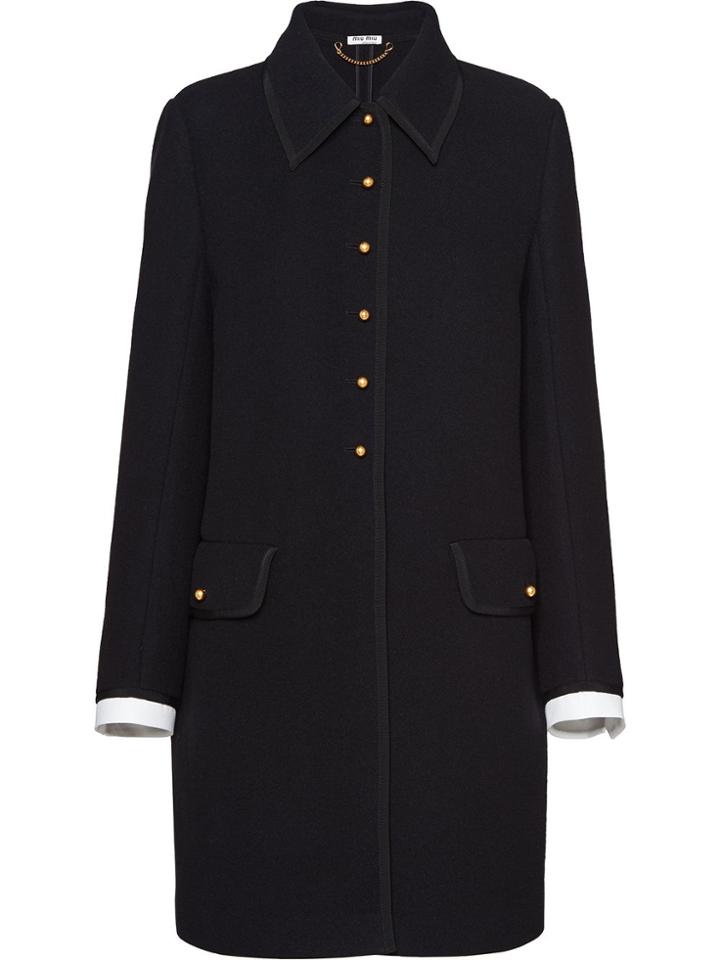 Miu Miu Wool Knit Coat - Black
