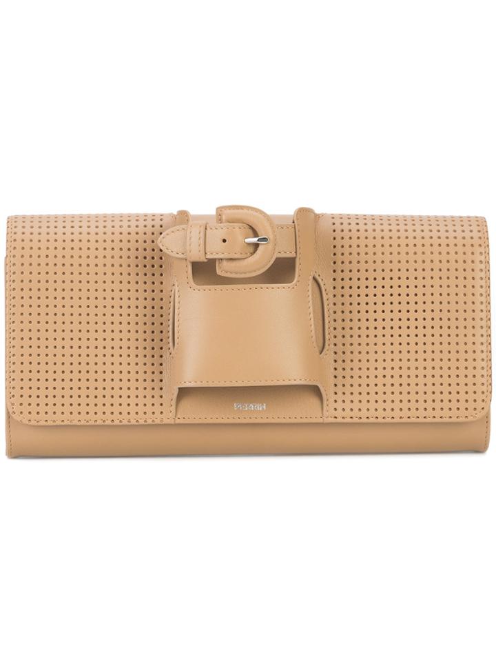 Perrin Paris Perforated Glove Clutch Bag - Brown