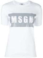 Msgm Logo Print T-shirt, Women's, Size: Xl, White, Cotton
