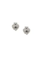 Meadowlark Black Diamond Heart Stud Earrings - Metallic