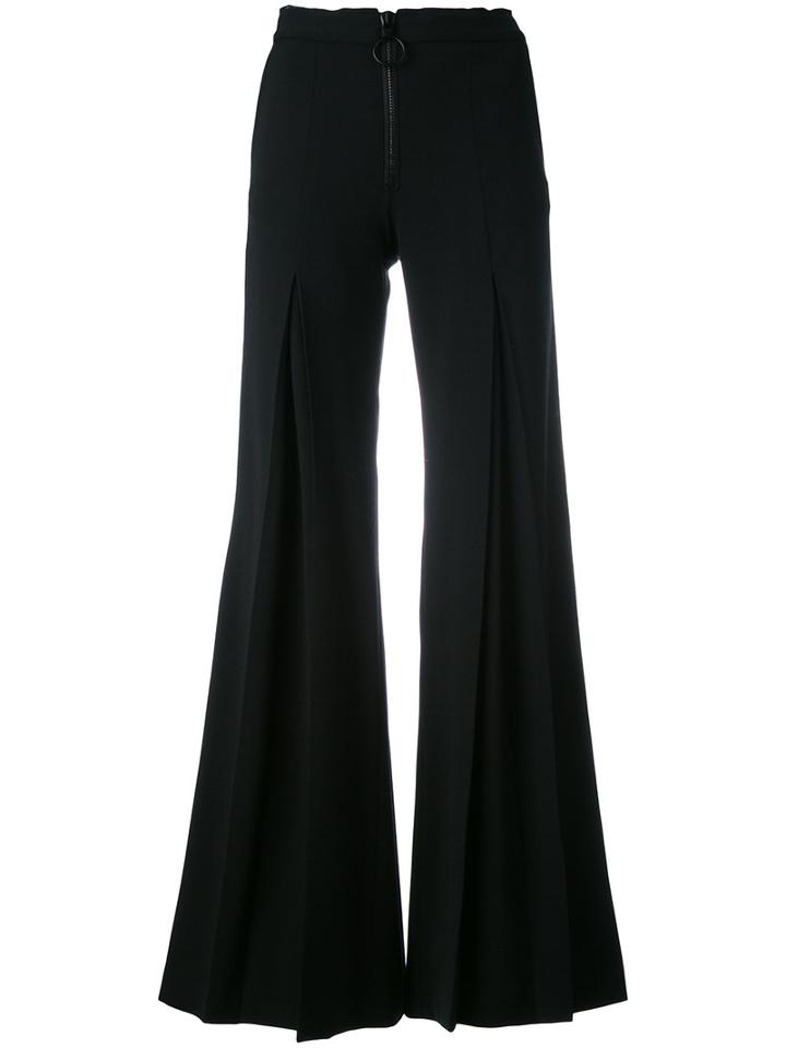 Off-white Super Flared Trousers, Women's, Size: Xs, Black, Cotton/polyester/virgin Wool/spandex/elastane