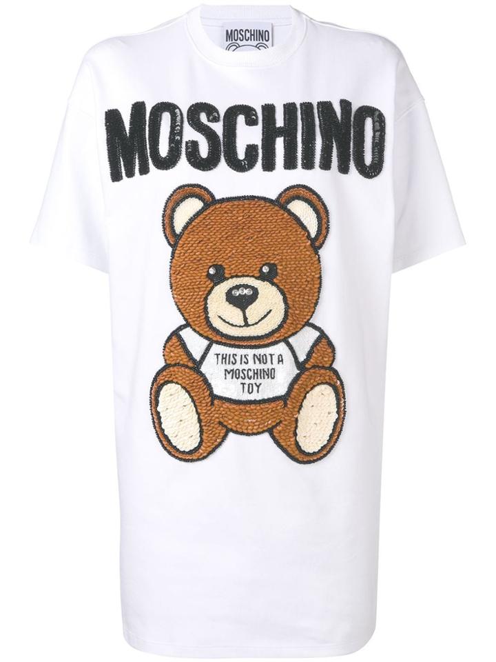 Moschino Teddy Jersey Dress - White