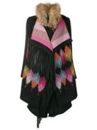 Bazar Deluxe Aztec Fur Coat - Black