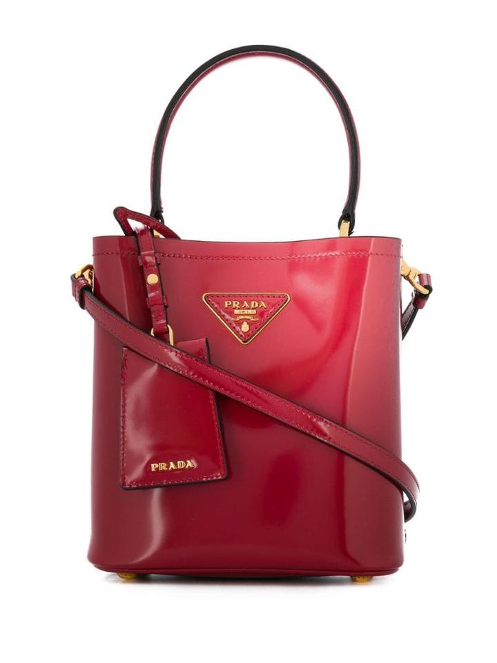 Prada Panier Small Saffiano Tote - Red