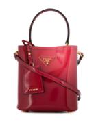 Prada Panier Small Saffiano Tote - Red