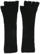 Isabel Benenato Fingerless Gloves, Men's, Black, Nylon/spandex/elastane/yak/merino