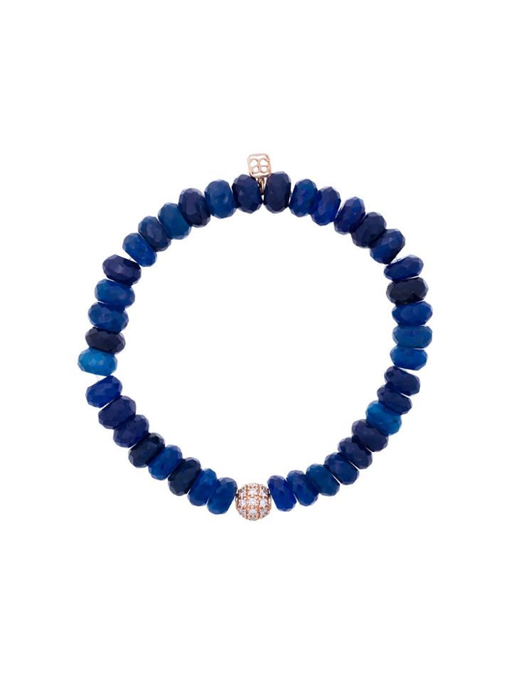 Sydney Evan 14kt Gold Chalcedony Beaded Bracelet With Diamond Ball