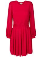 Michael Michael Kors Tonal Lace Trim Dress - Red